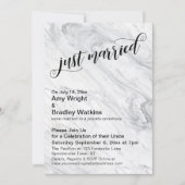 Invitation Célébration de mariage de marbre juste après la cé (Devant)