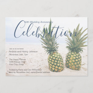 Invitation Célébration de mariage de plage pour les 50 ans