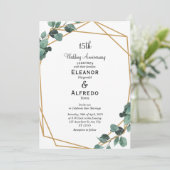 Invitation Célébration de mariage de verdure d'émeraude moder (Debout devant)