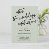 Invitation Célébration de mariage décontractée Vert sauge (Debout devant)