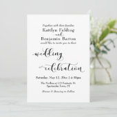 Invitation Célébration de mariage élégant écriture noire sur (Debout devant)