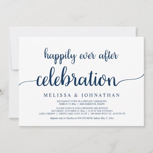 Invitation Célébration de mariage en fuite Heureux à jamais I (Devant)