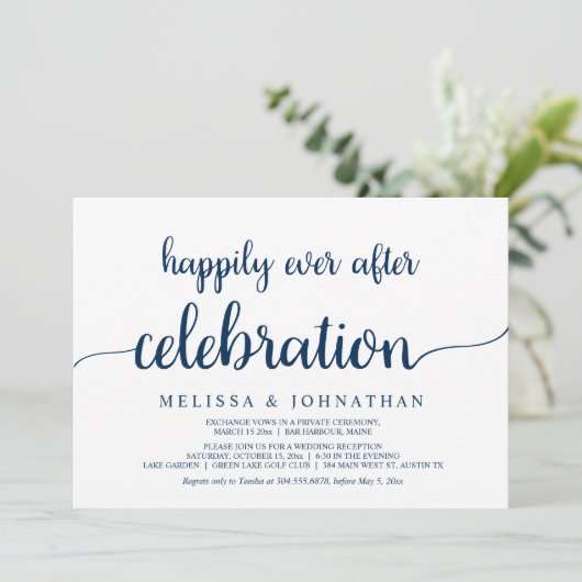 Invitation Célébration de mariage en fuite Heureux à jamais I (Debout devant)