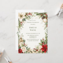 Célébration de mariage florale de Noël élégante