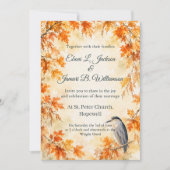 Invitation Célébration de mariage Hérons Automne Rustique (Devant)