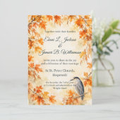 Invitation Célébration de mariage Hérons Automne Rustique (Debout devant)