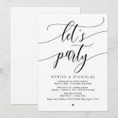 Invitation Célébration de mariage intime, Faisons la fête (Devant / Derrière)