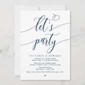 Invitation Célébration de Mariage Intime, Faisons la Fête Inv (Devant)