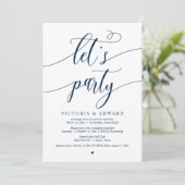 Invitation Célébration de Mariage Intime, Faisons la Fête Inv (Debout devant)