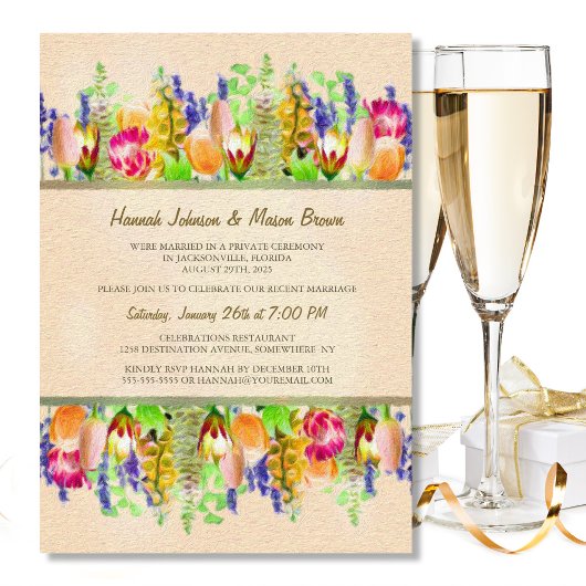Invitation Célébration de mariage intime florale de printemps