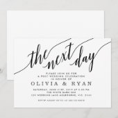 Invitation Célébration de mariage le lendemain en noir (Devant / Derrière)