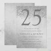 Invitation Célébration de mariage moderne argenté 25 ans (Devant / Derrière)