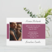 Invitation Célébration de mariage moderne rose et blanc (Debout devant)