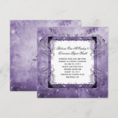 Invitation Célébration de mariage post grunge floral violet (Devant / Derrière)