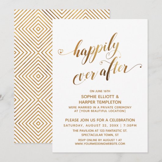 Invitation Célébration de mariage post-nuptial Happily Ever A (Devant / Derrière)