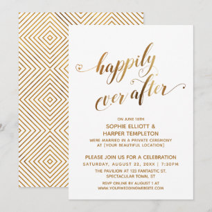 Invitation Célébration de mariage post-nuptial Happily Ever A