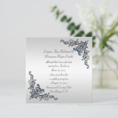 Invitation Célébration de mariage post Saphir Swirls Joailler (Debout devant)