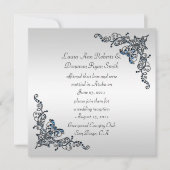 Invitation Célébration de mariage post Saphir Swirls Joailler (Devant)