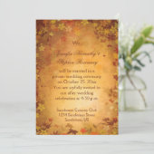 Invitation Célébration de mariage Réception Automne Feuilles  (Debout devant)