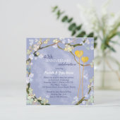 Invitation Célébration de mariage rustique bleu poudre (Debout devant)
