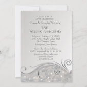 Invitation Célébration de mariage Sparkle Silver 25 ans (Dos)
