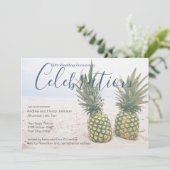 Invitation Célébration de mariage sur la plage du 50e anniver (Debout devant)