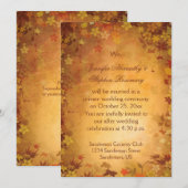 Invitation Célébration de mariage sur le thème des feuilles d (Devant / Derrière)