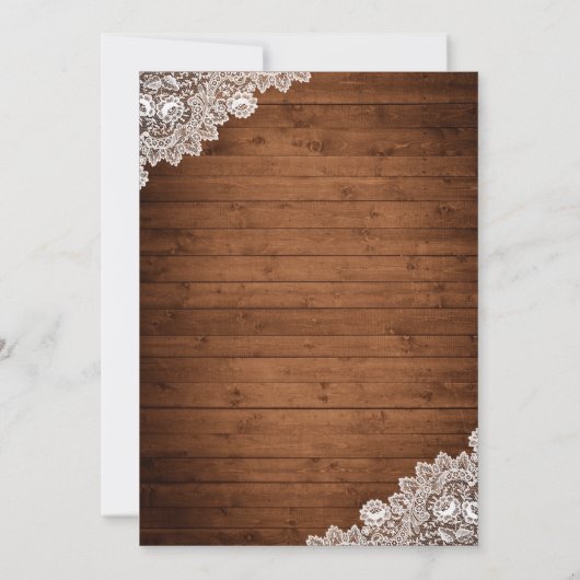 Invitation Célébration de naissance de la dentelle rustique e (Dos)