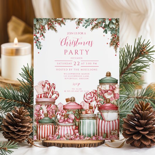 Invitation Célébration de Noël à Candyland
