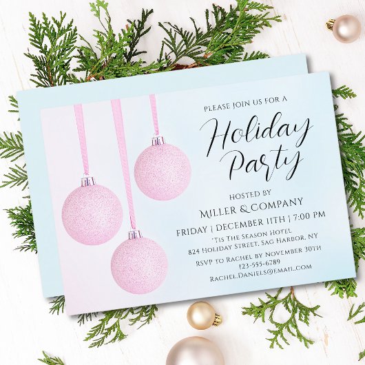Invitation Célébration de Noël de la Pink Bauble Company