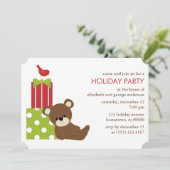 Invitation Célébration de Noël de l'Ours mignon (Debout devant)