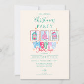 Invitation Célébration de Noël pastel coquette (Devant)