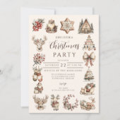 Invitation Célébration de Noël rustique et neutre (Devant)