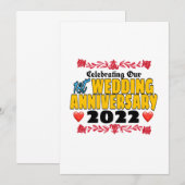 Invitation Célébration de notre 1er anniversaire de mariage 2 (Devant / Derrière)