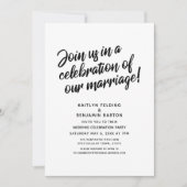 Invitation Célébration de notre mariage Texte Réception de ma (Devant)