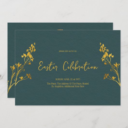 Invitation Célébration de Pâques, Brunch, Catholique Traditio (Devant / Derrière)