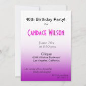 Invitation Célébration de parti de n'importe quel but violet (Dos)
