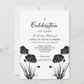 Invitation Célébration de pavots noirs et cultivés de la vie (Devant)