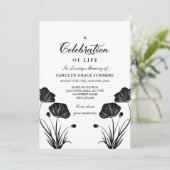 Invitation Célébration de pavots noirs et cultivés de la vie (Debout devant)