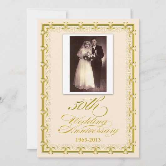 Invitation Célébration de photo d'anniversaire de mariage de  (Devant)