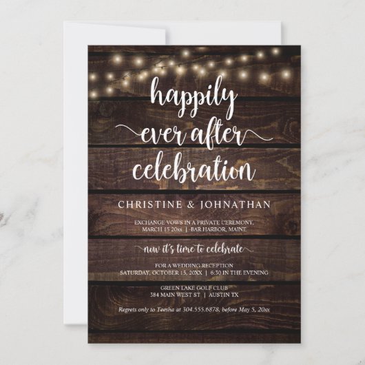 Invitation Célébration de pour toujours, Élite rustique I (Devant)