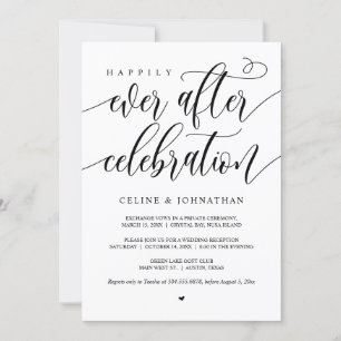Invitation Célébration de pour toujours heureux, Noir, Élitem