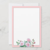 Invitation Célébration de Quinceanera Florale Rose (Dos)