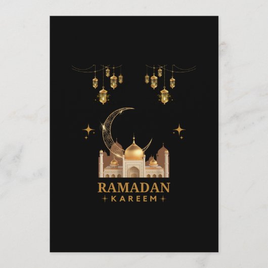 Invitation Célébration de Ramadan Kareem à la Fleur Dorée (Devant)