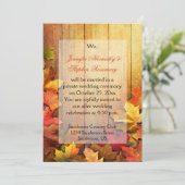 Invitation Célébration de réception uniquement des feuilles d (Debout devant)