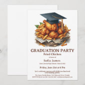 Invitation Célébration de remise de diplômes au poulet frit (Devant / Derrière)