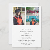 Invitation Célébration de remise de diplômes photo unisexe (Dos)