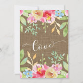 Invitation Célébration de renouvellement de vœux avec fleurs  (Dos)