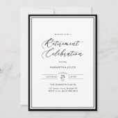Invitation Célébration de retraite Écriture élégante moderne (Devant)