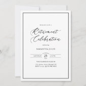 Invitation Célébration de retraite en écriture élégante moder (Devant)